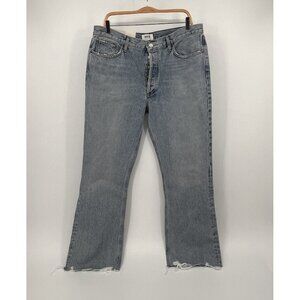 AGOLDE Relaxed Bootcut Mid-Rise Denim Jeans Size 32 Blue Medium Wash Raw Hem